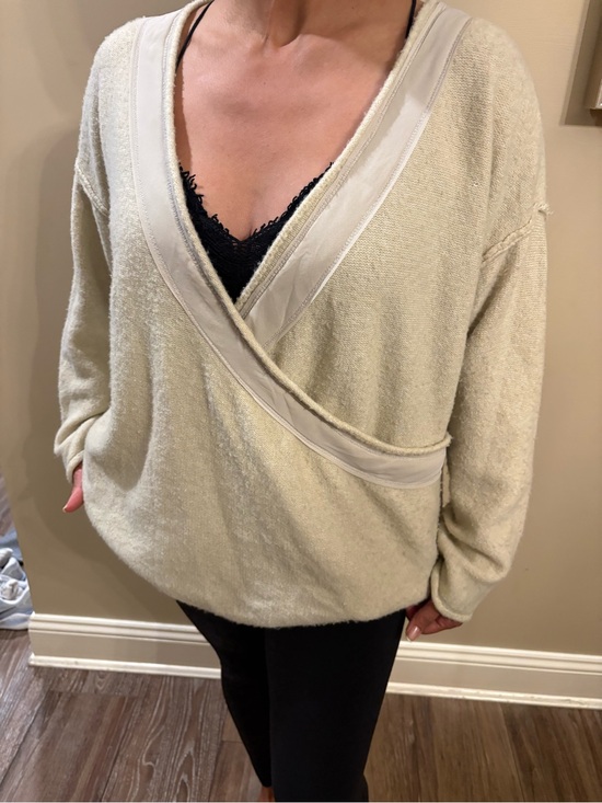 Free People Sweaters - Free People Cream Wrap V-Neck Sweater